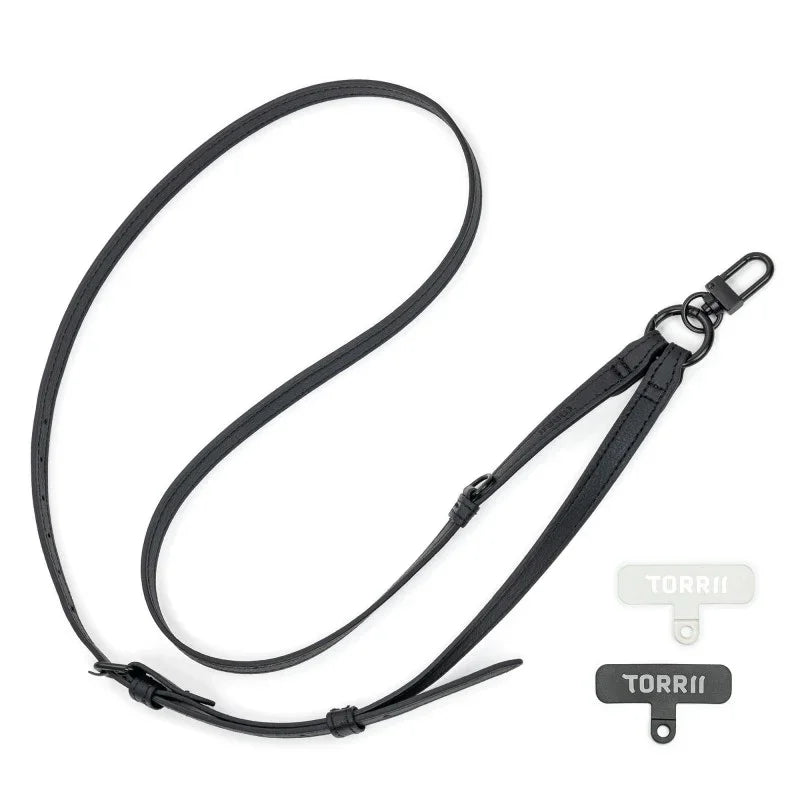 Torrii Knotty Leather Crossbody Strap – Black - Tashqila Torrii Knotty Leather Crossbody Strap – Black - Tashqila